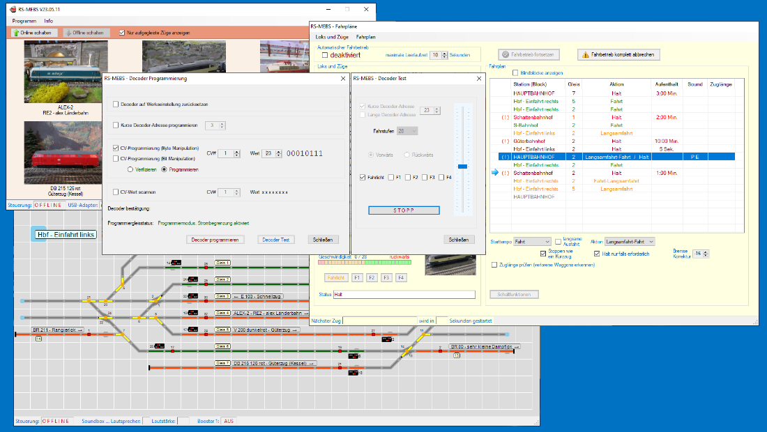 Screenshot: RS-MEBS Decoder Programmierung